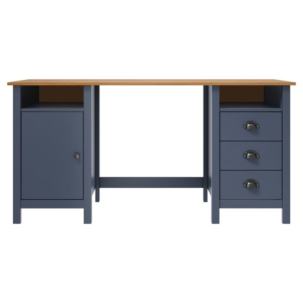 vidaXL Γραφείο Hill Γκρι 150x50x74 εκ. από Μασίφ Ξύλο Πεύκου