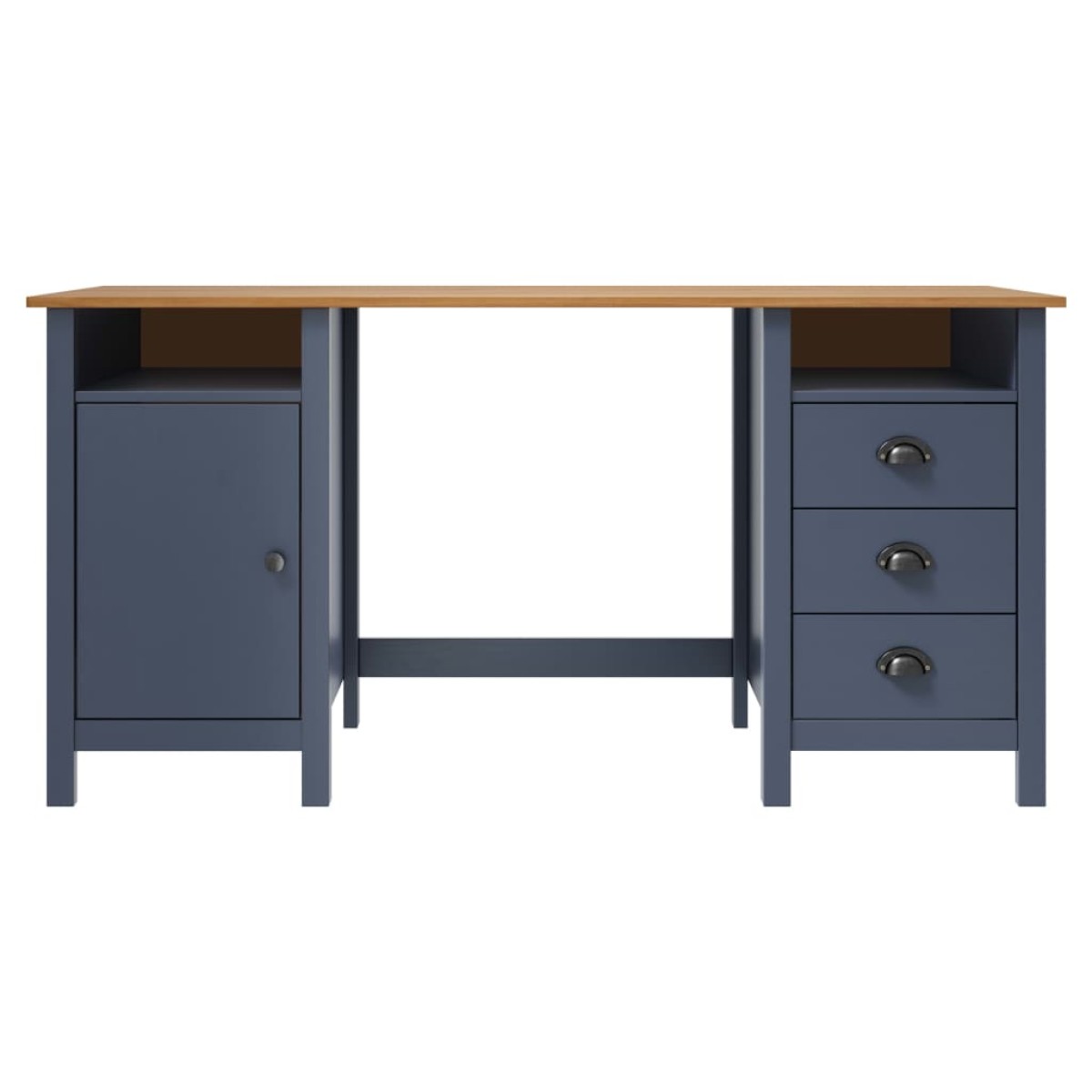 vidaXL Γραφείο Hill Γκρι 150x50x74 εκ. από Μασίφ Ξύλο Πεύκου