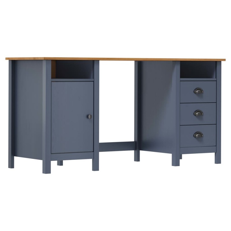 vidaXL Γραφείο Hill Γκρι 150x50x74 εκ. από Μασίφ Ξύλο Πεύκου