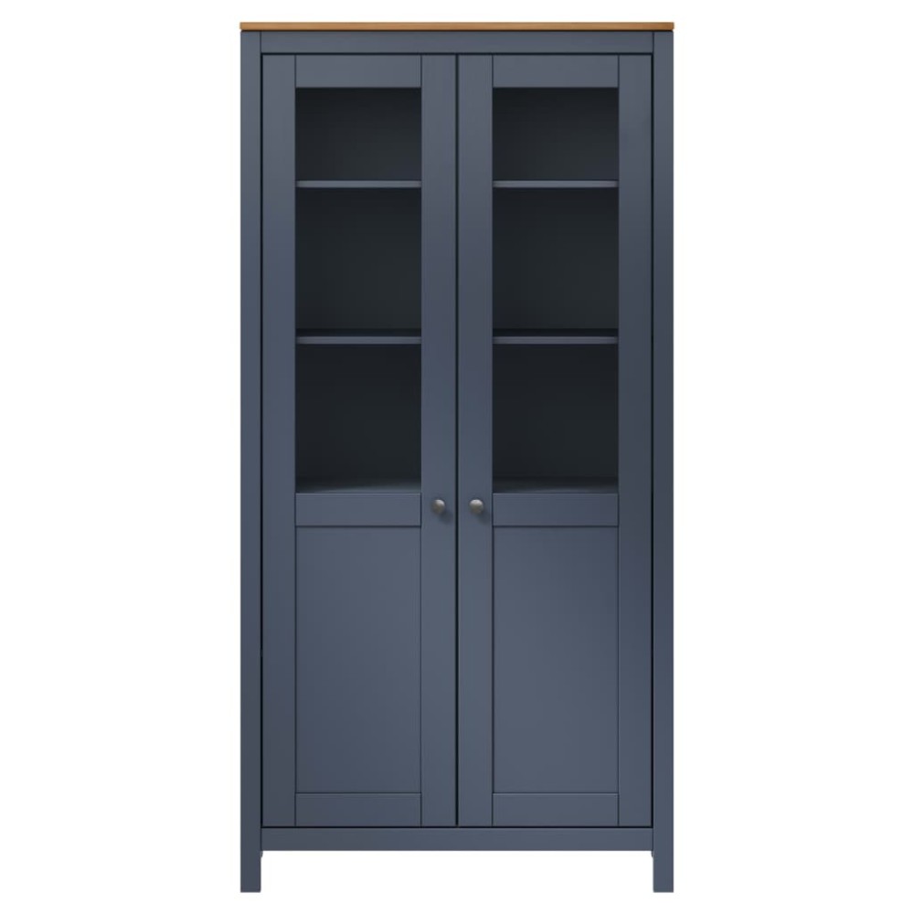 vidaXL Βιτρίνα Hill Γκρι 85 x 37 x 170,5 εκ. Ξύλο Πεύκου
