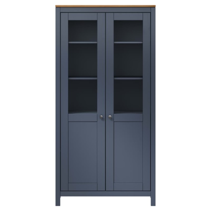 vidaXL Βιτρίνα Hill Γκρι 85 x 37 x 170,5 εκ. Ξύλο Πεύκου