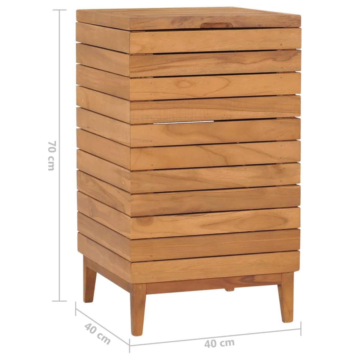 vidaXL Καλάθι Απλύτων 40 x 40 x 70 εκ. από Μασίφ Ξύλο Teak