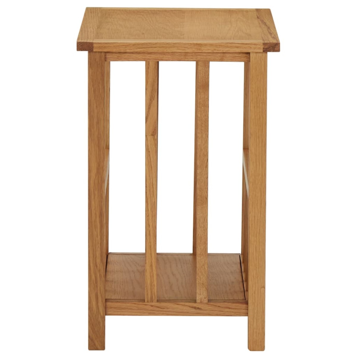 vidaXL Τραπεζάκι με Θήκη Περιοδικών 45 x 35 x 55 εκ. Μασίφ Ξύλο Δρυός
