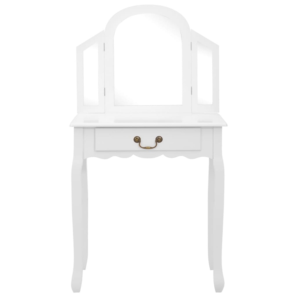 vidaXL Μπουντουάρ με Σκαμπό Λευκό 65x36x128 εκ. Ξύλο Παυλώνιας / MDF