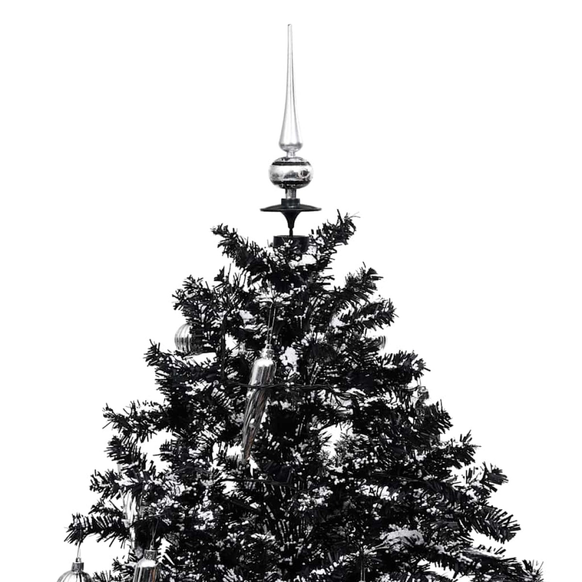 vidaXL Χριστουγεννιάτικο Δέντρο που Χιονίζει Μαύρο 190 εκ. PVC με Βάση