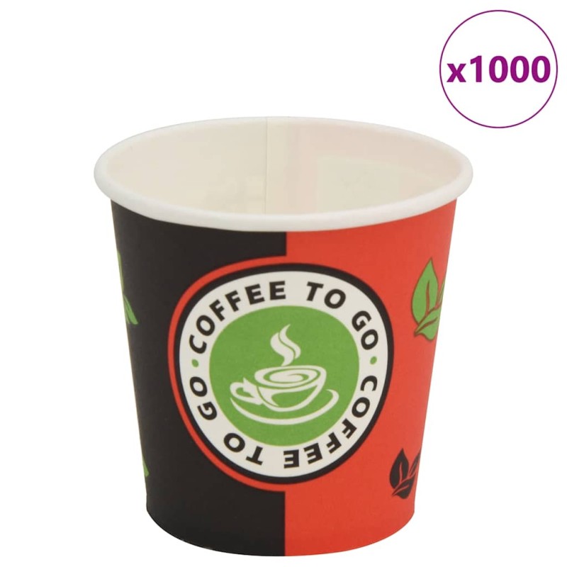 vidaXL Ποτήρια Καφέ μιας Χρήσης 1000 τεμ. 120 ml (4 oz) Χάρτινα