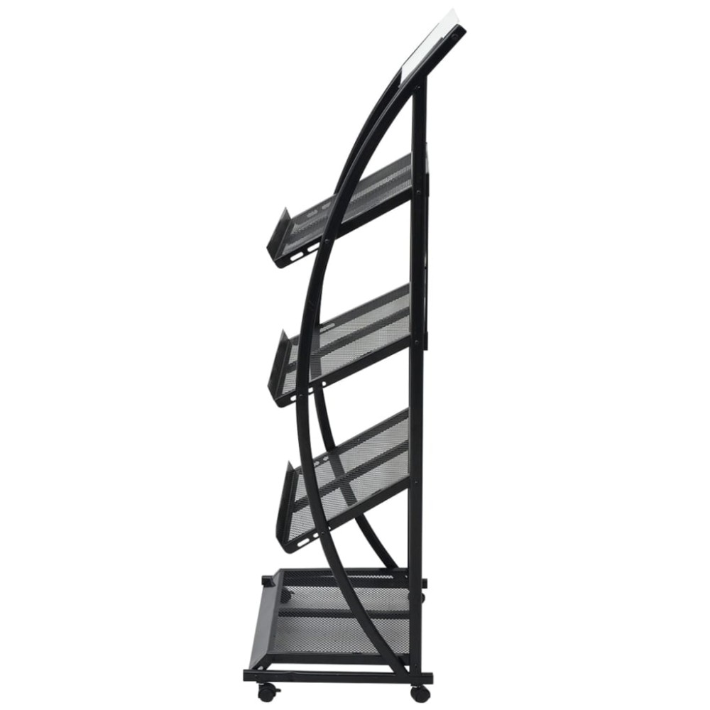 vidaXL Ραφιέρα Περιοδικών Ασπρόμαυρη Α4 47 x 40 x 134 εκ.
