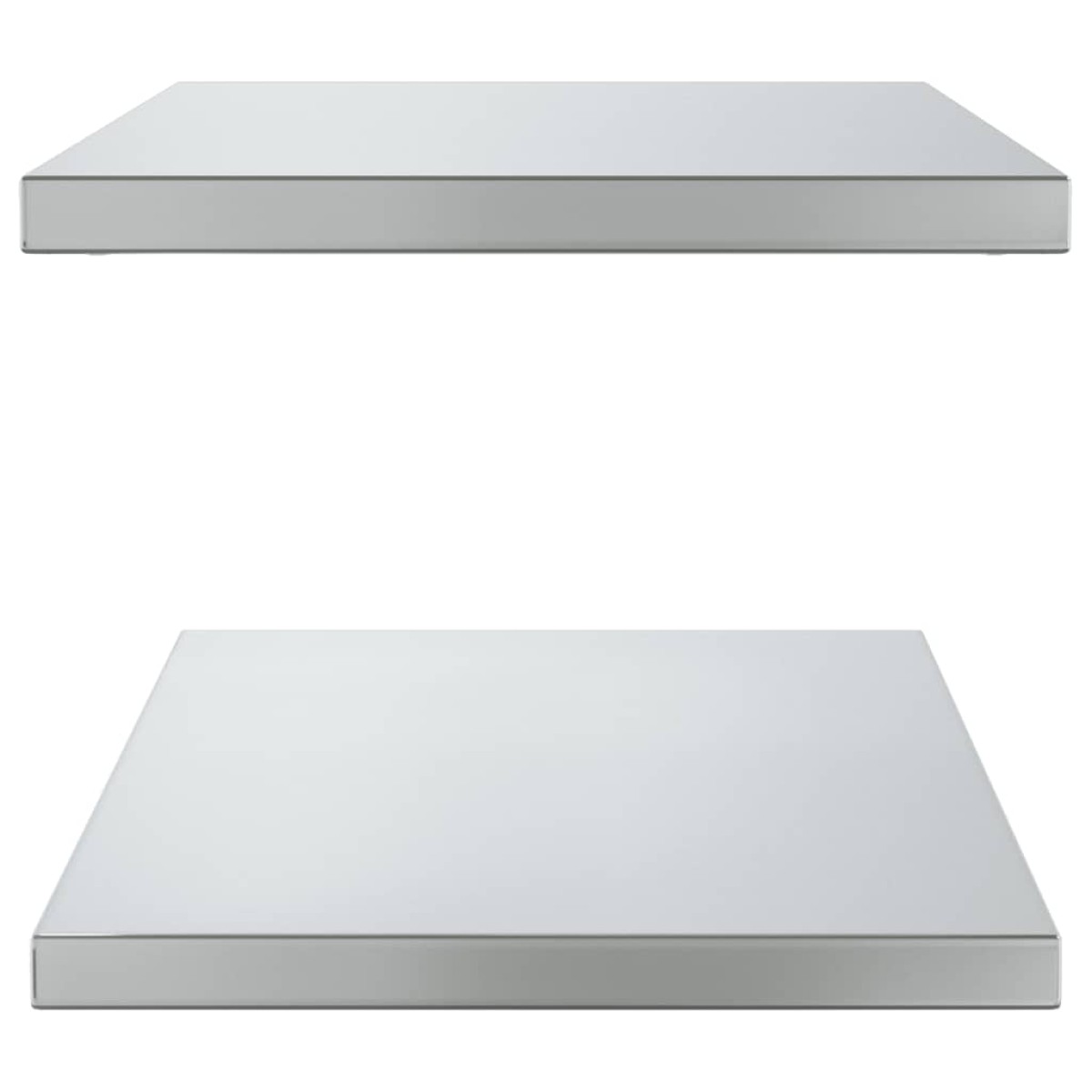 vidaXL Ράφια Τοίχου 2 τεμ. Ασημί 75x40 εκ. Ανοξείδωτο Ατσάλι
