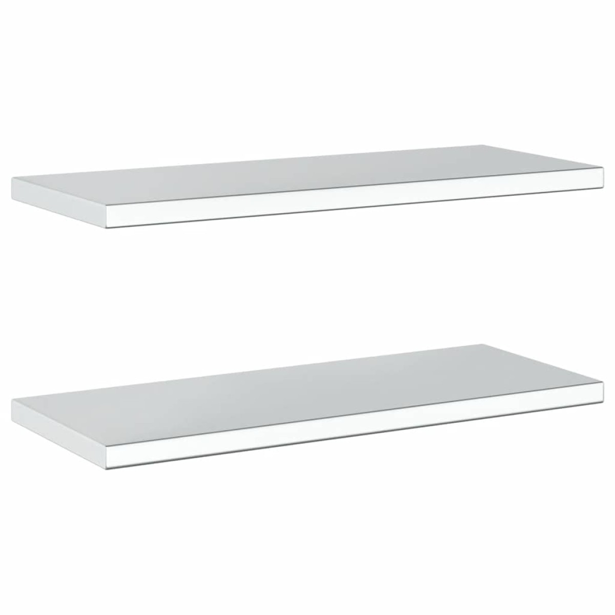 vidaXL Ράφια Τοίχου 2Τεμ. Ασημί 75x30 εκ. Ανοξείδωτο Ατσάλι