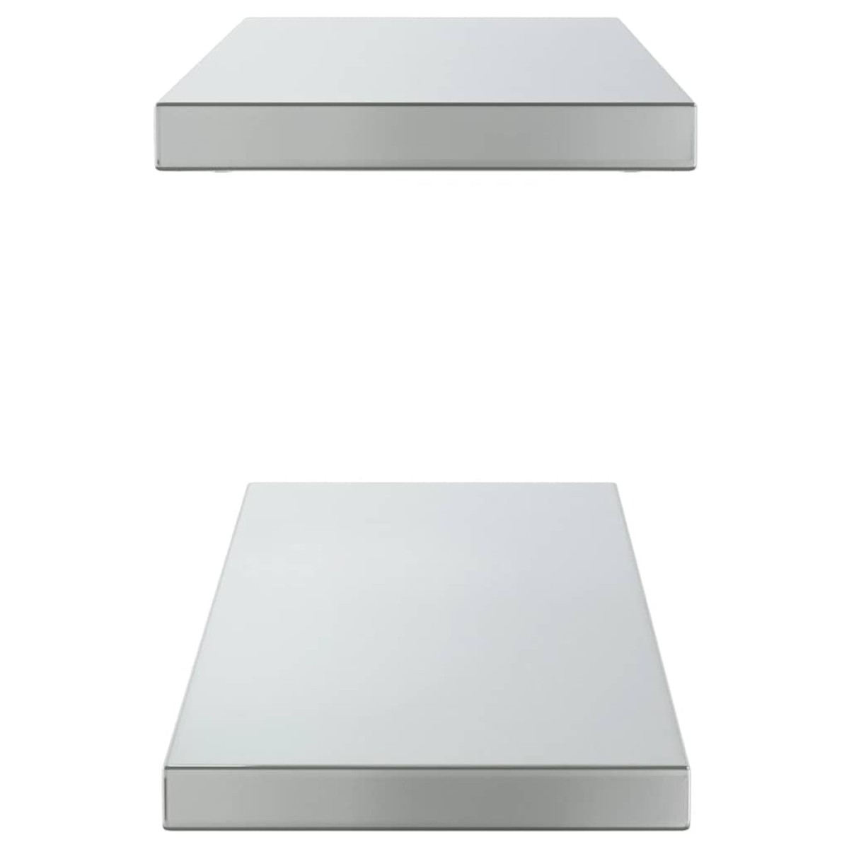 vidaXL Ράφια Τοίχου 2Τεμ. Ασημί 75x23,5 εκ. Ανοξείδωτο Ατσάλι