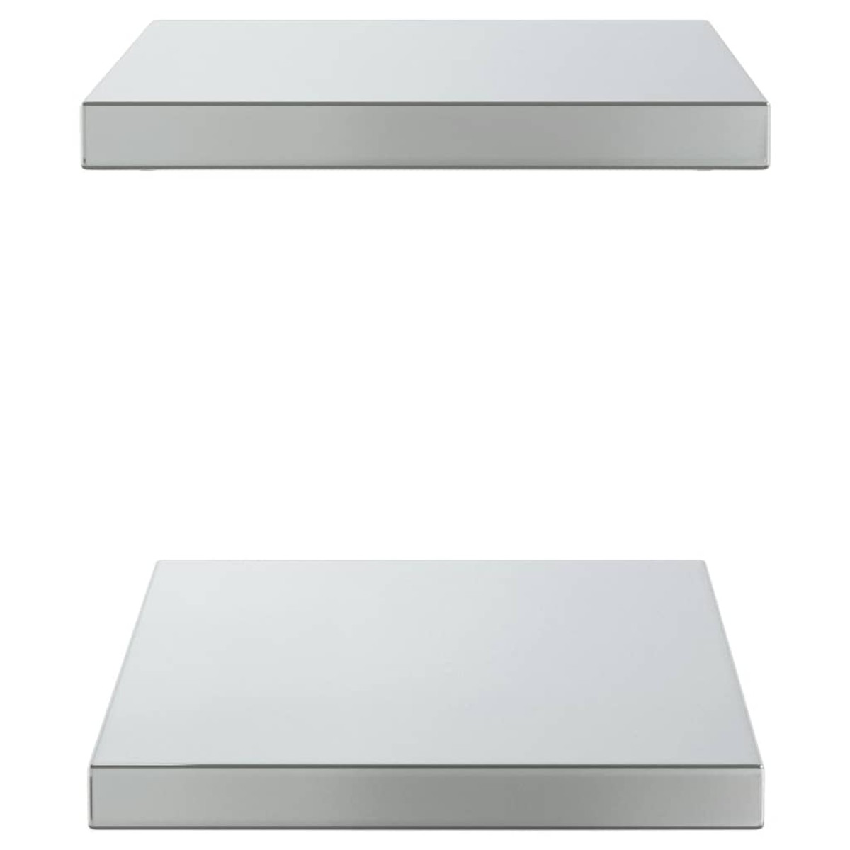 vidaXL Ράφια Τοίχου 2Τεμ. Ασημί 50x30 εκ. Ανοξείδωτο Ατσάλι