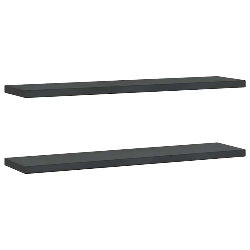 vidaXL Ράφια Τοίχου 2 τεμ. Μαύρο 100x23,5 εκ. Ανοξείδωτο Ατσάλι