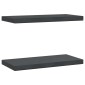 vidaXL Ράφια Τοίχου 2 τεμ. Μαύρο 50x23,5 εκ. Ανοξείδωτο Ατσάλι