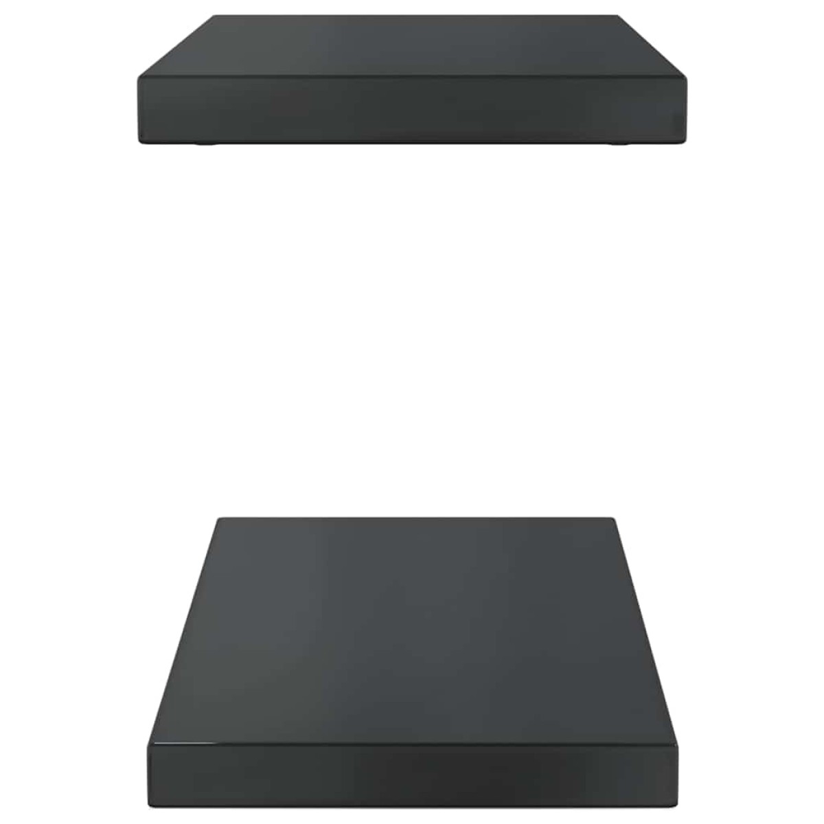 vidaXL Ράφια Τοίχου 2 τεμ. Μαύρο 50x23,5 εκ. Ανοξείδωτο Ατσάλι