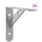 vidaXL Στηρίγματα Ραφιών 4 Τεμ. Ασημί 15x2,5x11,5εκ. Ανοξείδωτο Ατσάλι