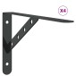 vidaXL Στηρίγματα Ραφιών 4 Τεμ. Ασημί 30x2,5x15,5 Ανοξείδωτο Μαύρο