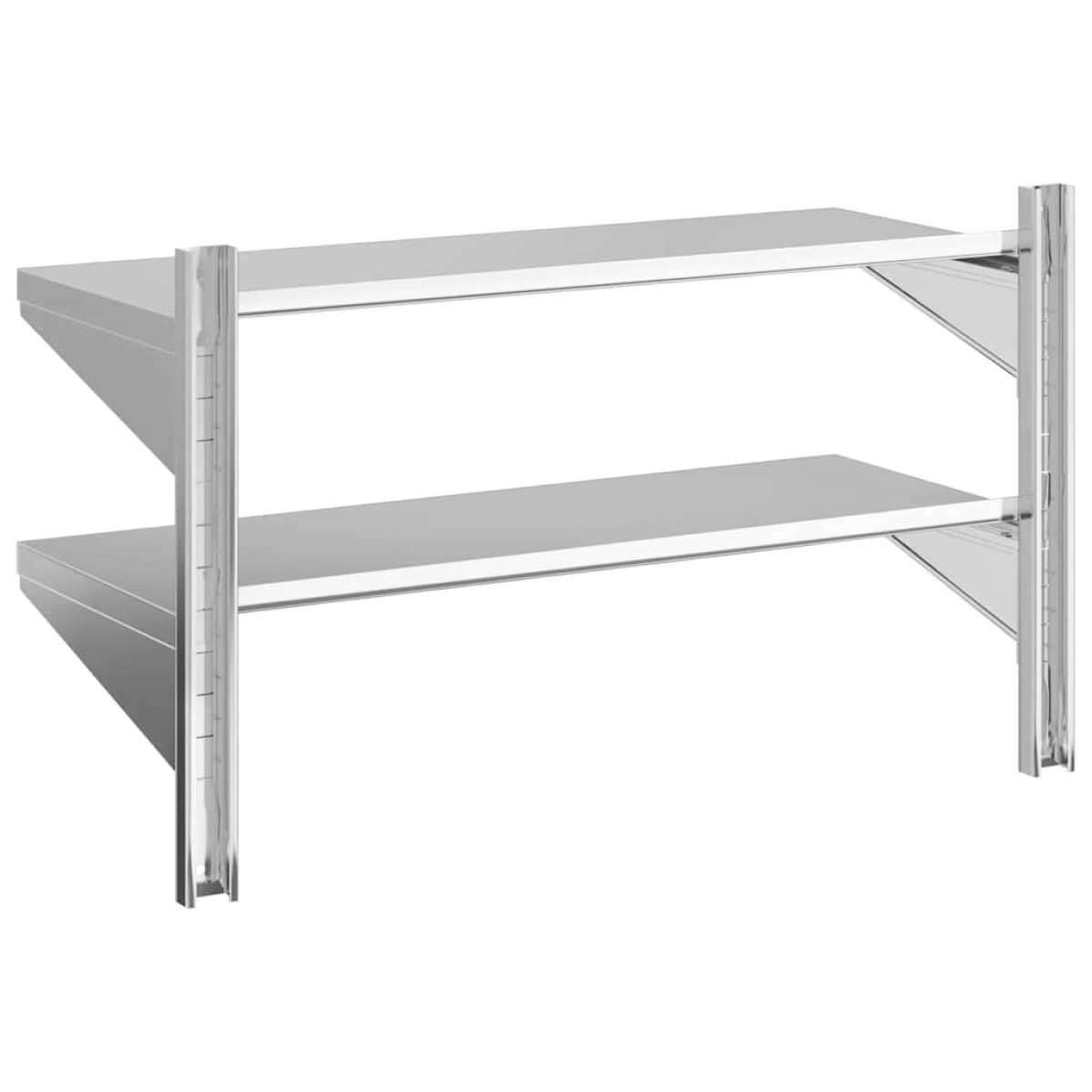 vidaXL Ράφι Τοίχου 2 Επιπ. Ασημί 100x40x60 εκ. Ανοξείδωτο Ατσάλι
