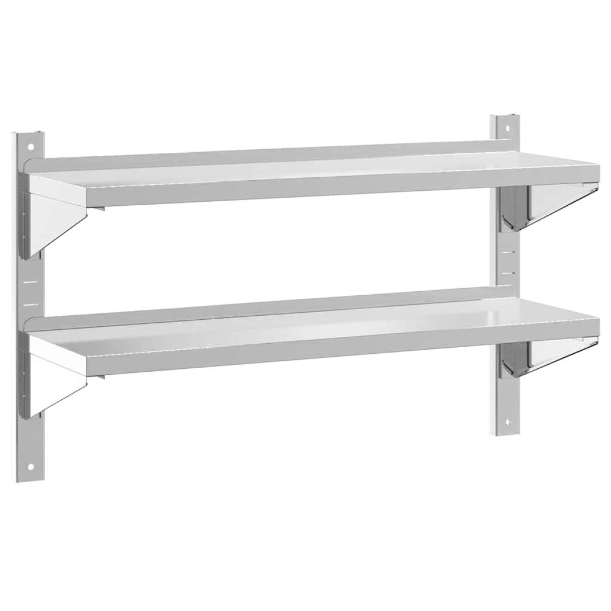 vidaXL Ράφι Τοίχου 2 Επιπ. Ασημί 100x30x60 εκ. Ανοξείδωτο Ατσάλι
