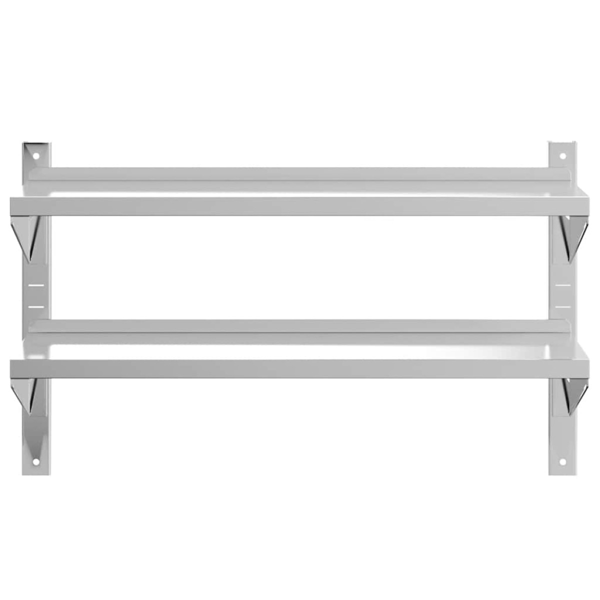 vidaXL Ράφι Τοίχου 2 Επιπ. Ασημί 100x30x60 εκ. Ανοξείδωτο Ατσάλι