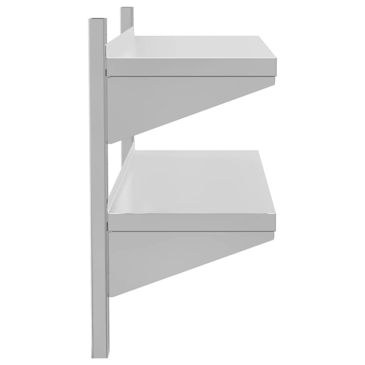 vidaXL Ράφι Τοίχου 2 Επιπ. Ασημί 100x30x60 εκ. Ανοξείδωτο Ατσάλι