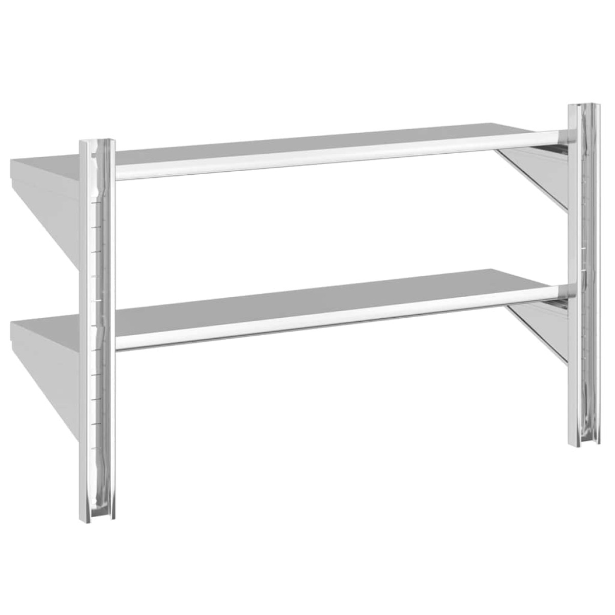 vidaXL Ράφι Τοίχου 2 Επιπ. Ασημί 100x30x60 εκ. Ανοξείδωτο Ατσάλι