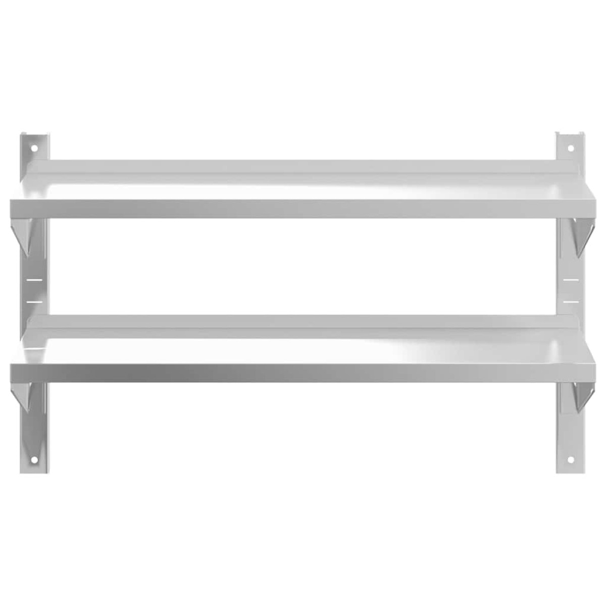 vidaXL Ράφι Τοίχου 2 Επιπ. Ασημί 100x23,5x60 εκ. Ανοξείδωτο Ατσάλι