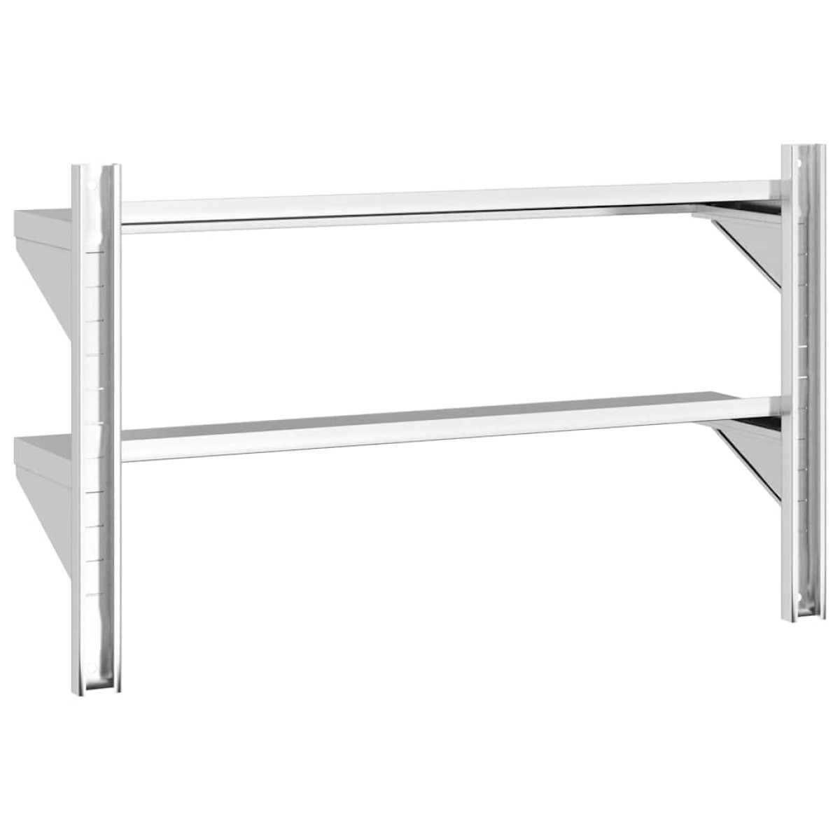 vidaXL Ράφι Τοίχου 2 Επιπ. Ασημί 100x23,5x60 εκ. Ανοξείδωτο Ατσάλι