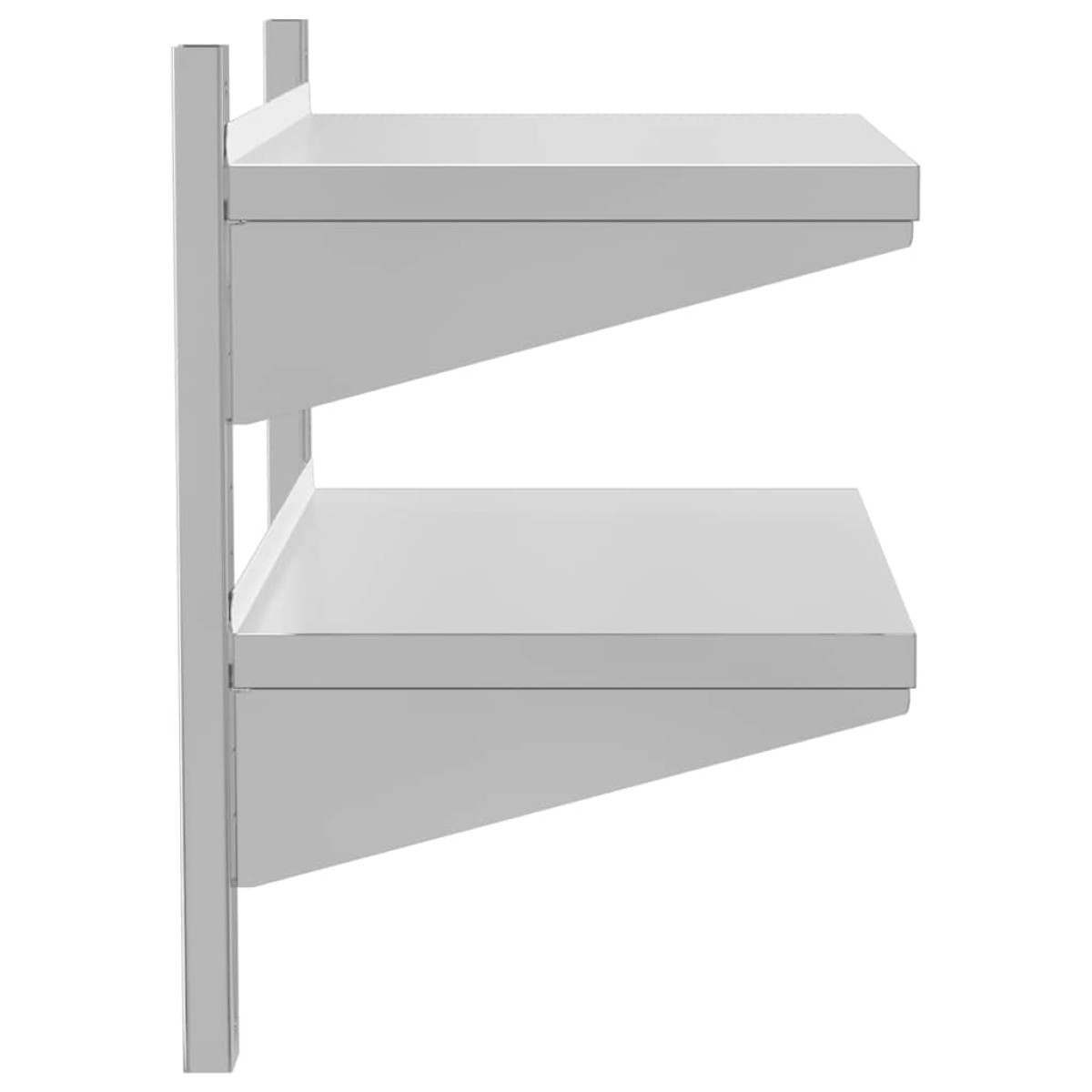 vidaXL Ράφι Τοίχου 2 Επιπ. Ασημί 75x40x60 εκ. Ανοξείδωτο Ατσάλι