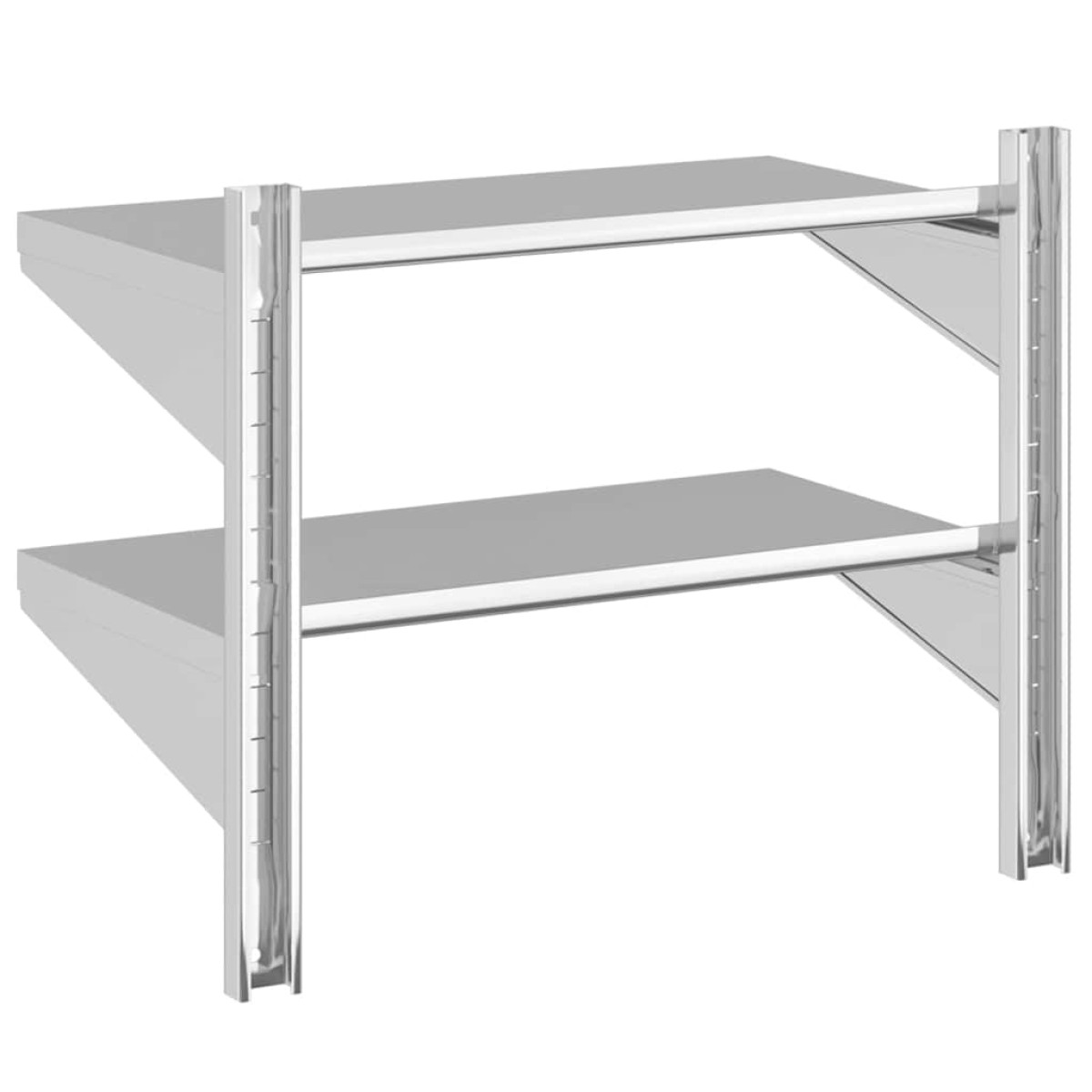 vidaXL Ράφι Τοίχου 2 Επιπ. Ασημί 75x40x60 εκ. Ανοξείδωτο Ατσάλι