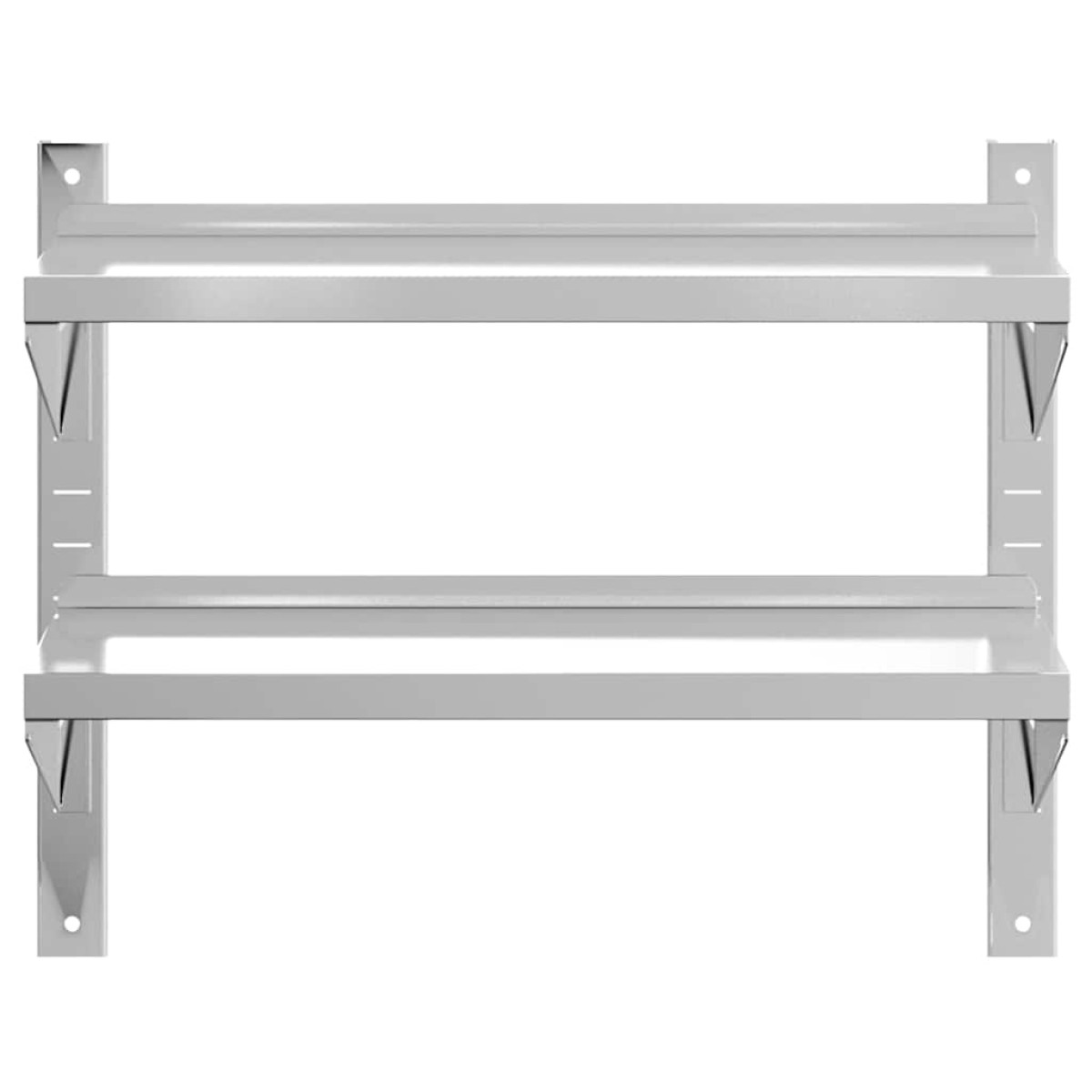 vidaXL Ράφι Τοίχου 2 Επιπ. Ασημί 75x30x60 εκ. Ανοξείδωτο Ατσάλι