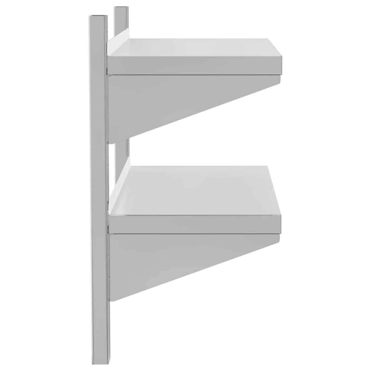 vidaXL Ράφι Τοίχου 2 Επιπ. Ασημί 75x30x60 εκ. Ανοξείδωτο Ατσάλι