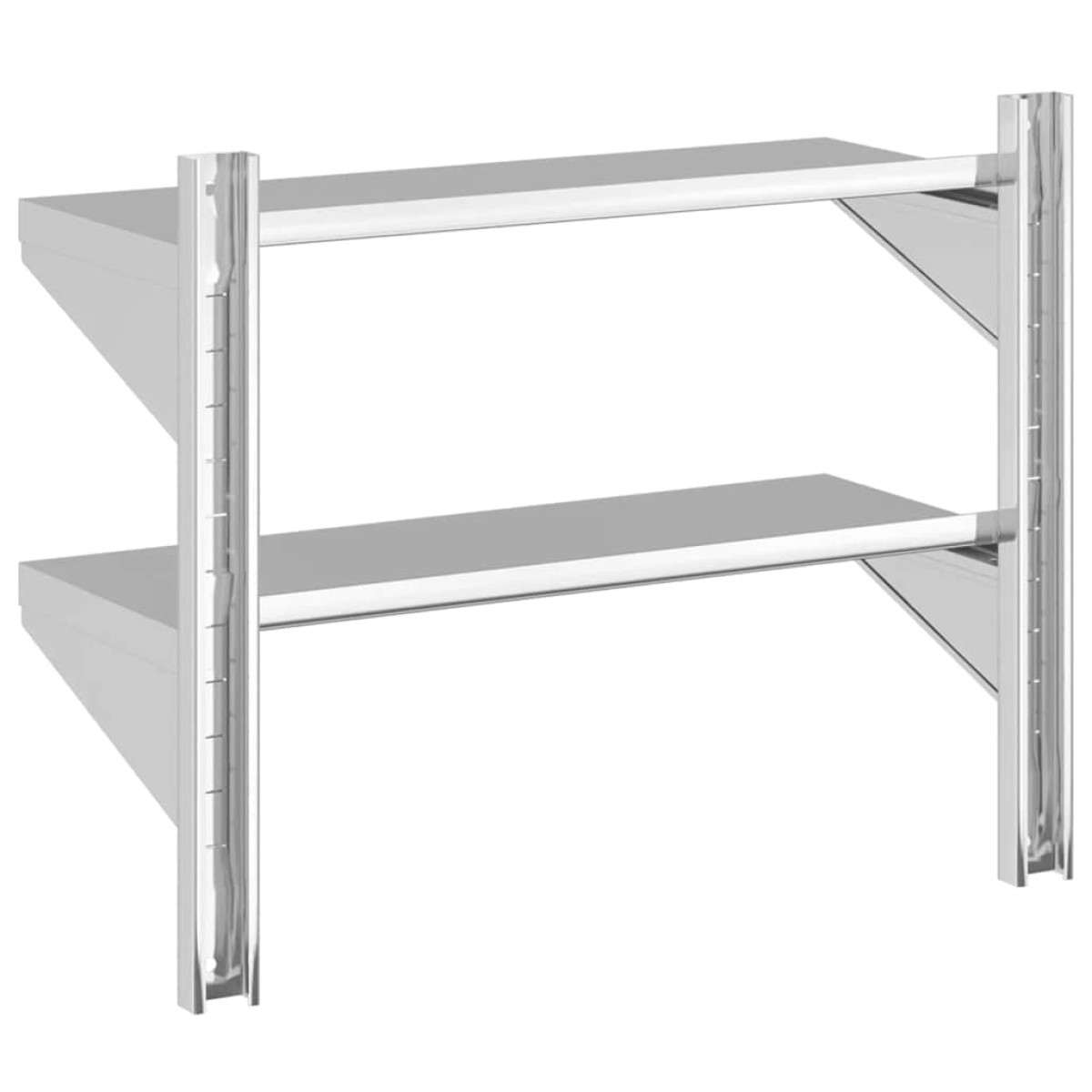 vidaXL Ράφι Τοίχου 2 Επιπ. Ασημί 75x30x60 εκ. Ανοξείδωτο Ατσάλι