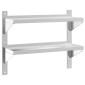 vidaXL Ράφι Τοίχου 2 Επιπ. Ασημί 75x23,5x60 εκ. Ανοξείδωτο Ατσάλι