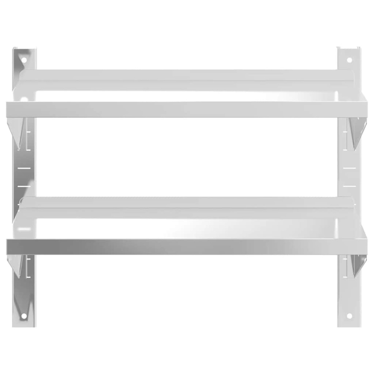 vidaXL Ράφι Τοίχου 2 Επιπ. Ασημί 75x23,5x60 εκ. Ανοξείδωτο Ατσάλι