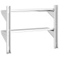 vidaXL Ράφι Τοίχου 2 Επιπ. Ασημί 75x23,5x60 εκ. Ανοξείδωτο Ατσάλι