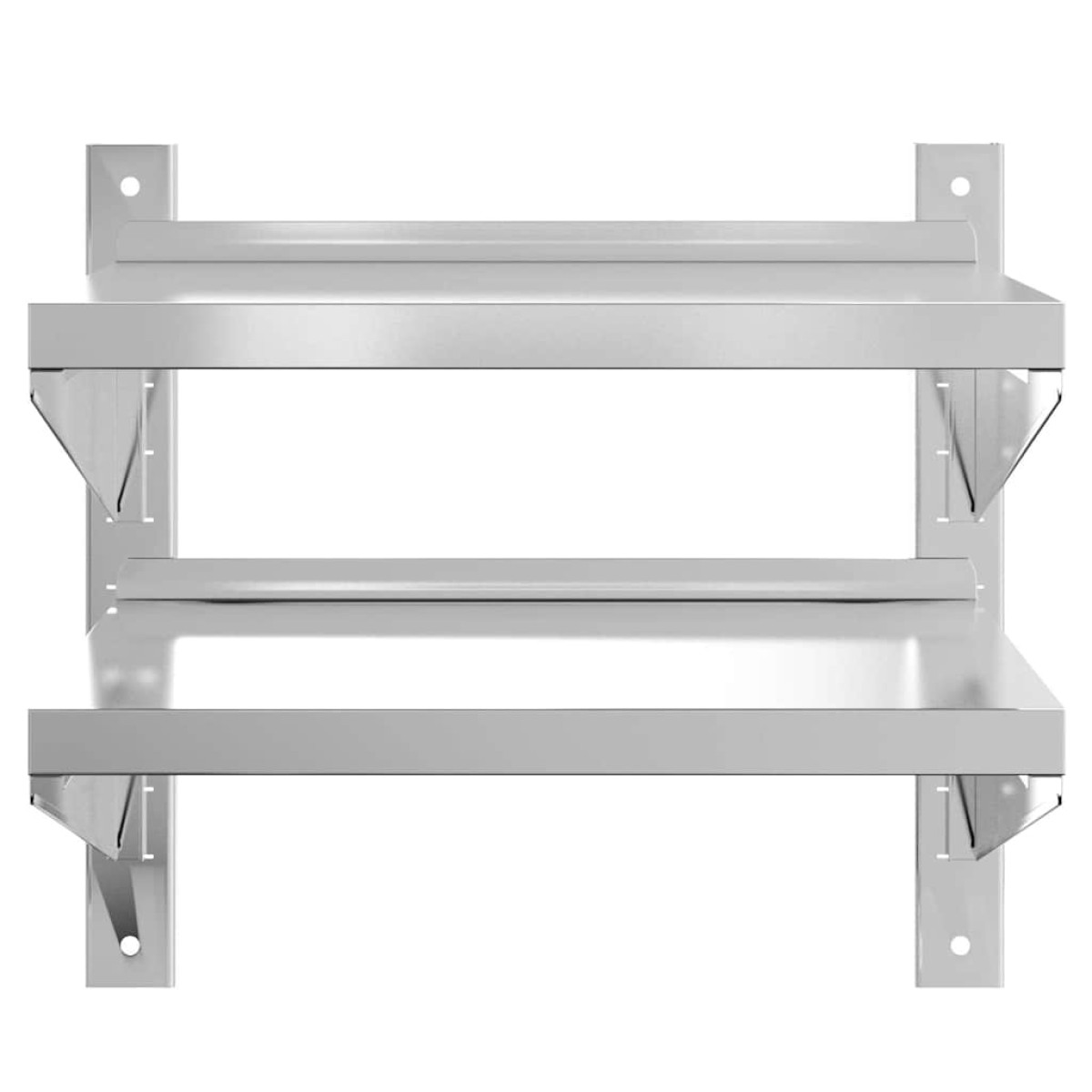 vidaXL Ράφι Τοίχου 2 Επιπ. Ασημί 50x40x48 εκ. Ανοξείδωτο Ατσάλι