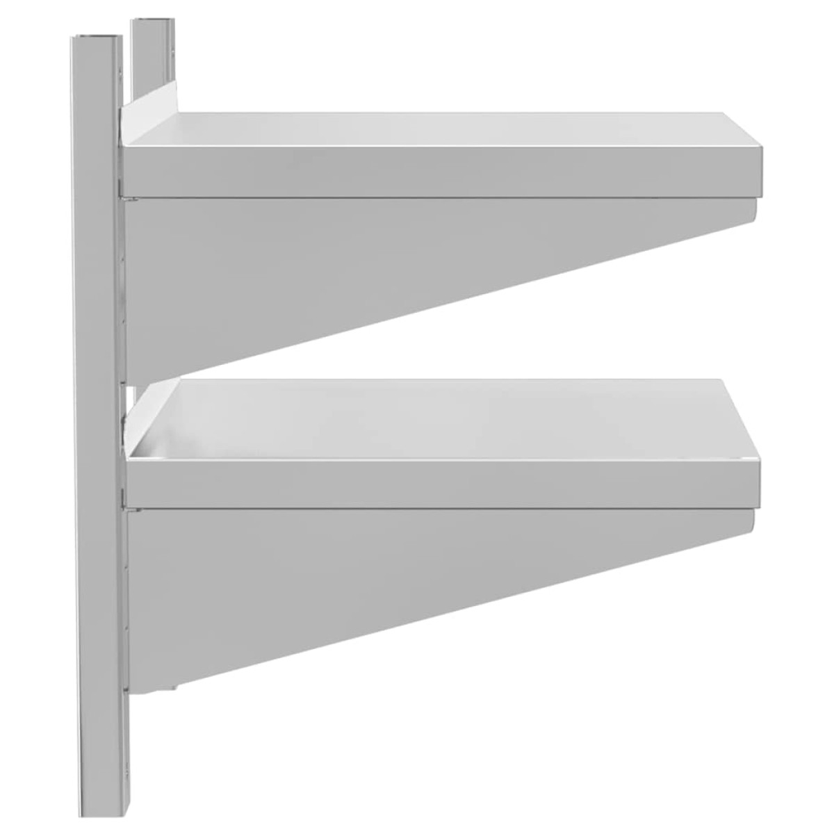 vidaXL Ράφι Τοίχου 2 Επιπ. Ασημί 50x40x48 εκ. Ανοξείδωτο Ατσάλι