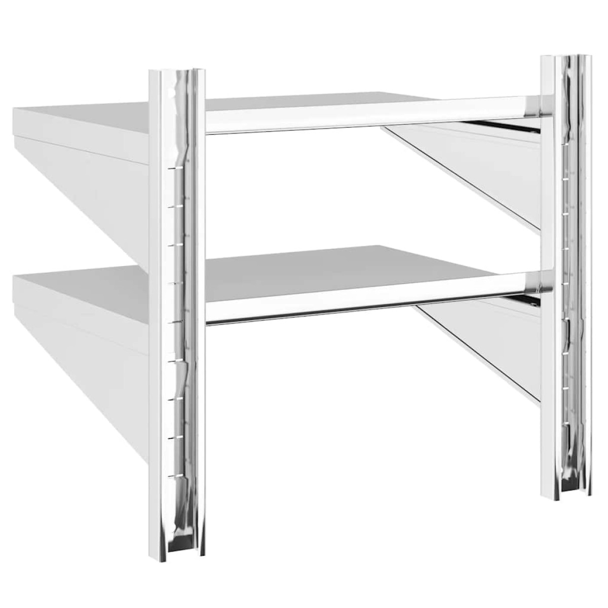 vidaXL Ράφι Τοίχου 2 Επιπ. Ασημί 50x40x48 εκ. Ανοξείδωτο Ατσάλι