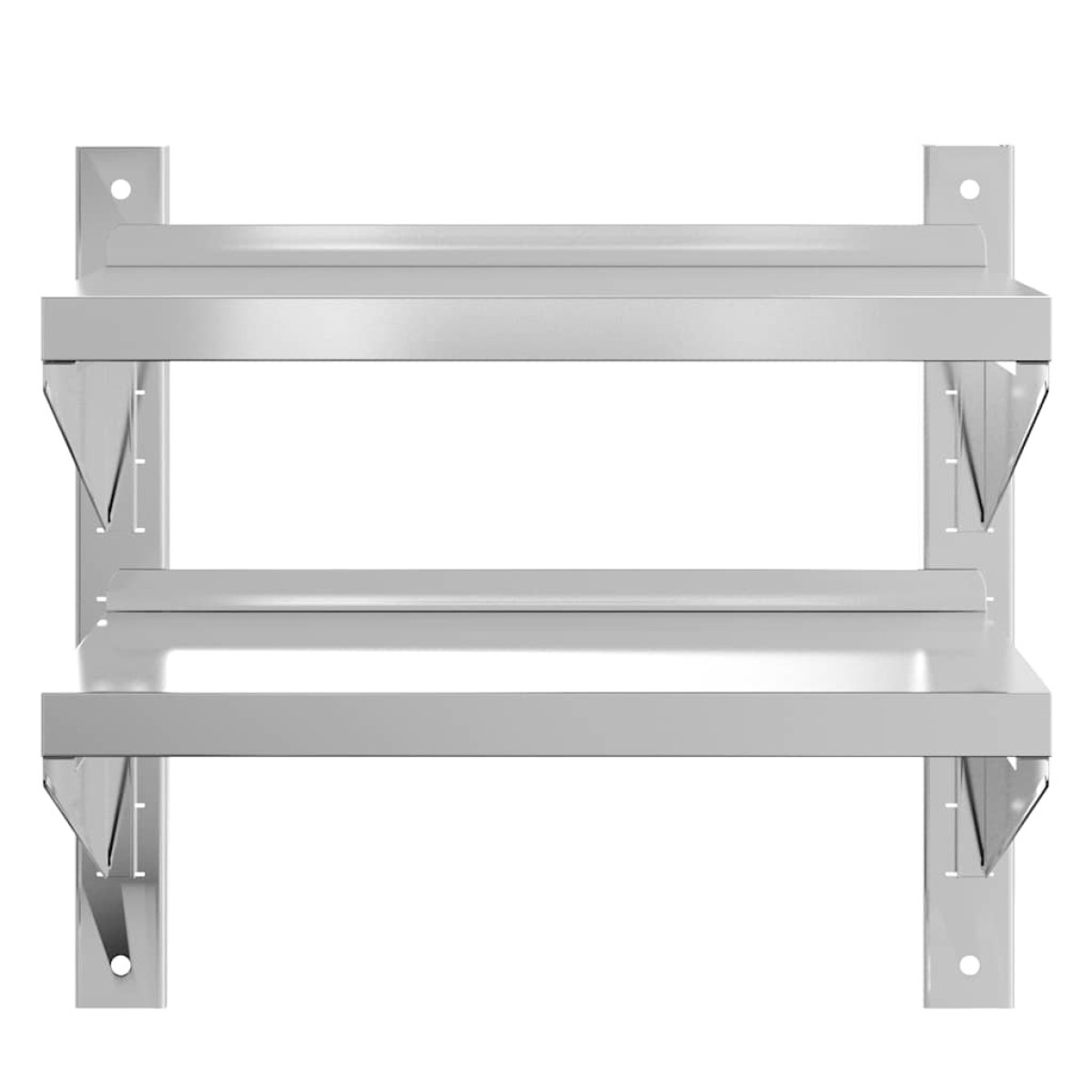 vidaXL Ράφι Τοίχου 2 Επιπ. Ασημί 50x30x48 εκ. Ανοξείδωτο Ατσάλι