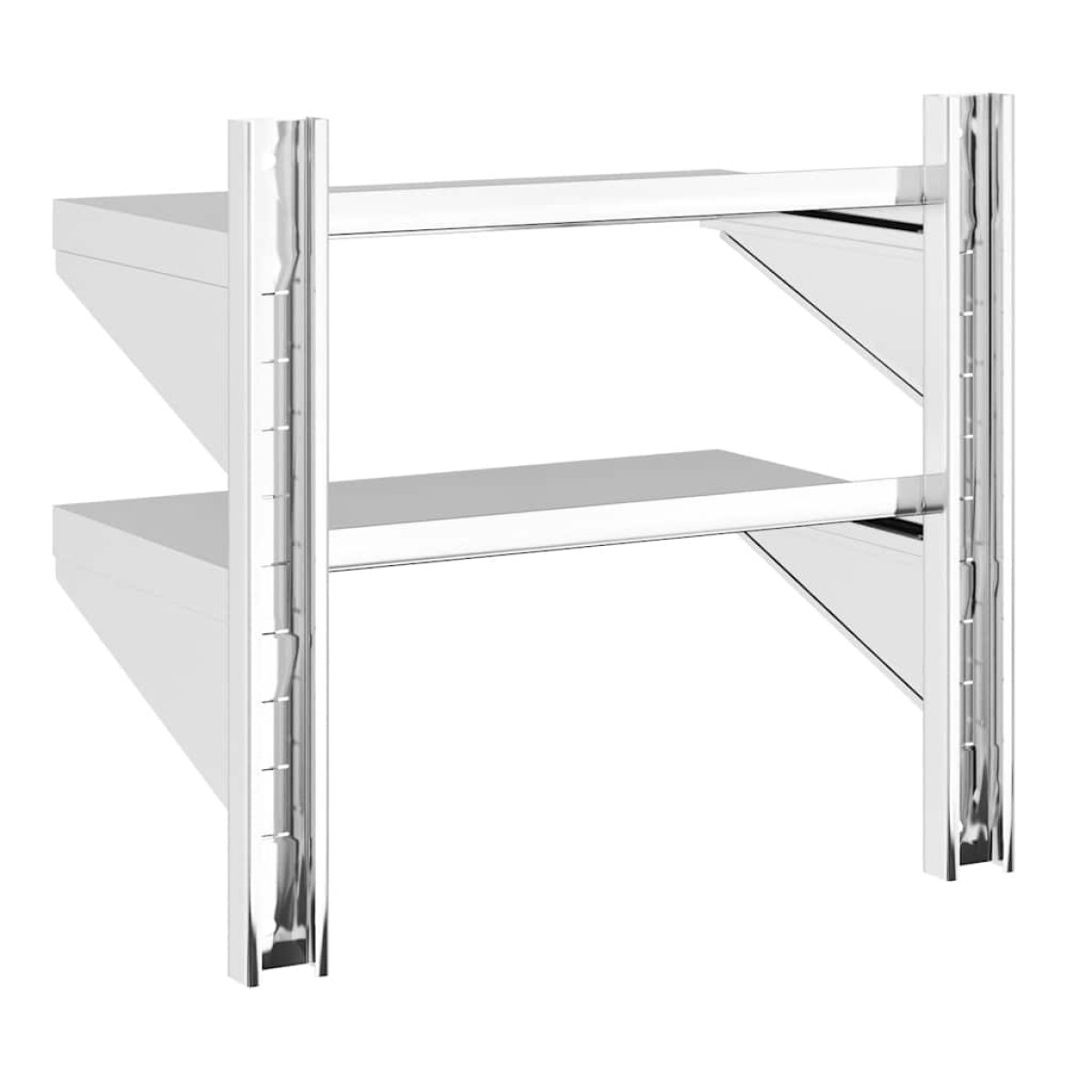 vidaXL Ράφι Τοίχου 2 Επιπ. Ασημί 50x30x48 εκ. Ανοξείδωτο Ατσάλι