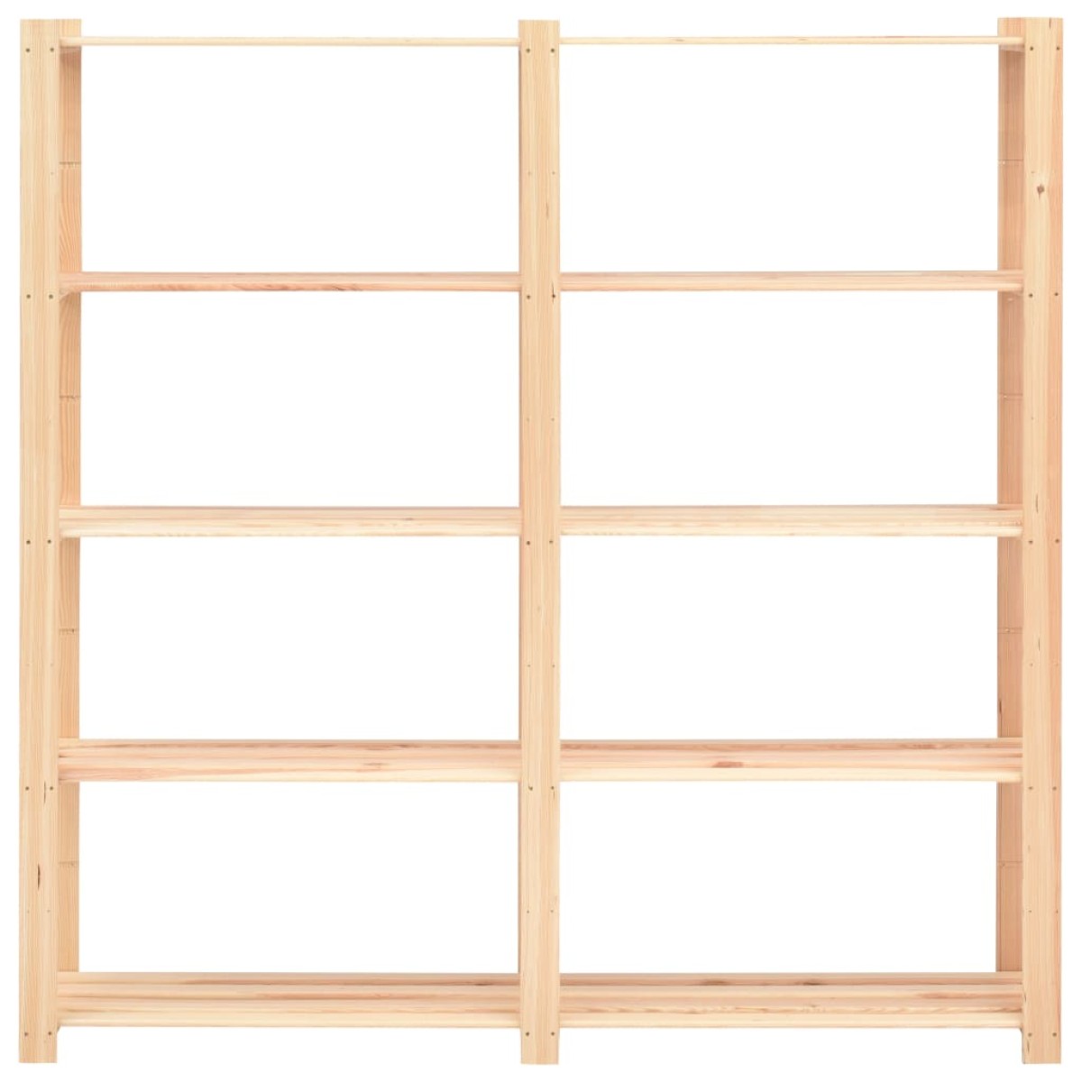 vidaXL Ραφιέρες 5 Επιπέδων 2 τεμ 500 κ 170x38x170 εκ Μασίφ Ξύλο Πεύκου