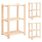 vidaXL Ραφιέρες 3 Επιπέδων 3 τεμ 150 κ. 60x38x90 εκ. Μασίφ Ξύλο Πεύκου