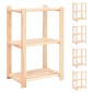 vidaXL Ραφιέρες 3 Επιπέδων 5 τεμ 150 κ. 60x38x90 εκ. Μασίφ Ξύλο Πεύκου