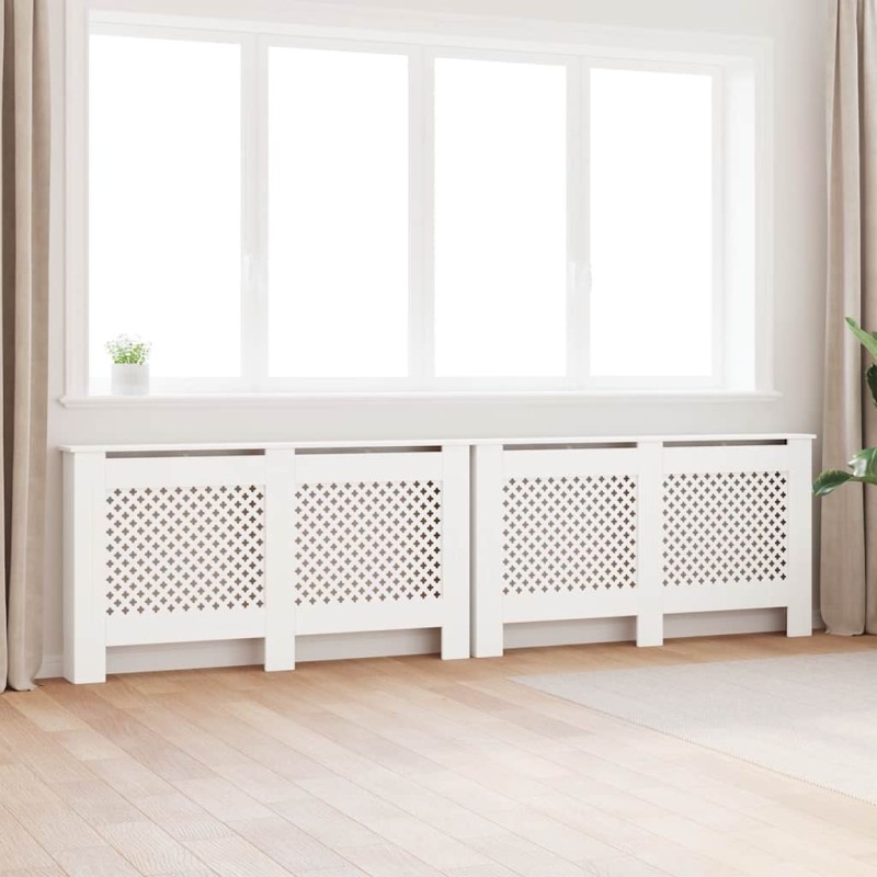 vidaXL Καλύμματα Καλοριφέρ 2 τεμ. Λευκά 152 x 19 x 81,5 εκ. από MDF