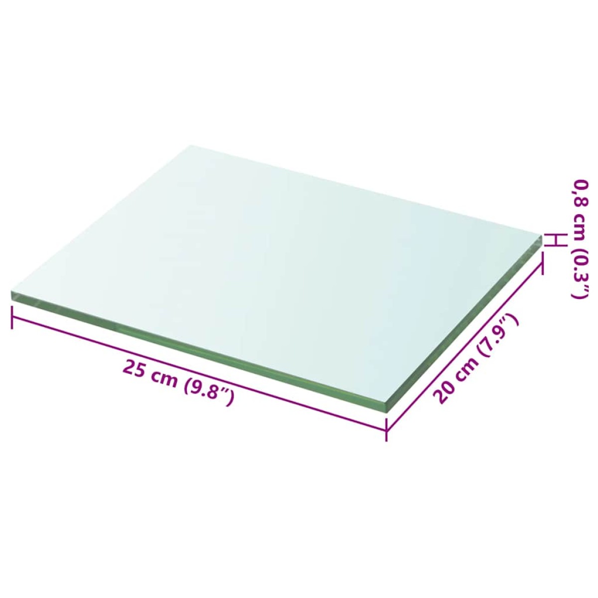vidaXL Ράφια Πάνελ 2 τεμ. Διάφανα 20 x 25 εκ. Γυάλινα