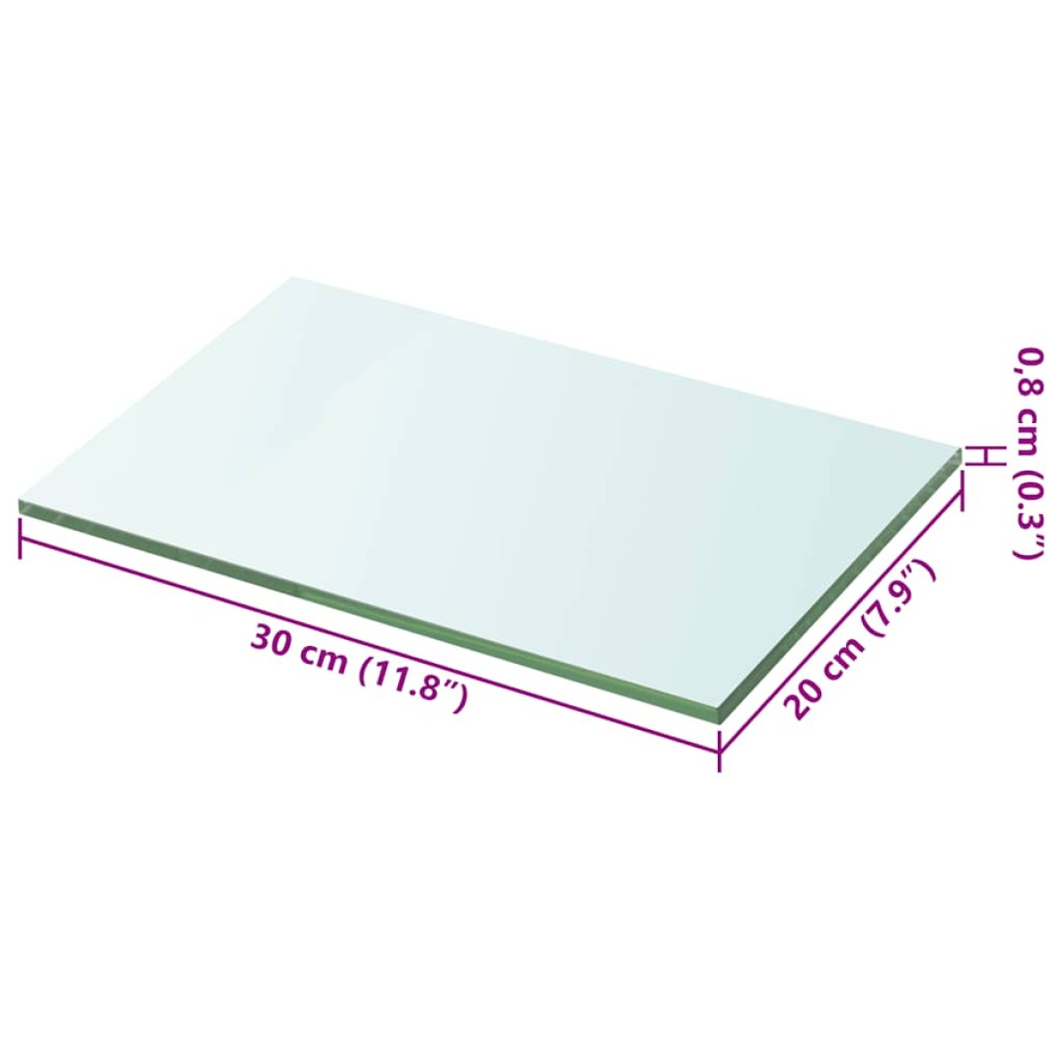 vidaXL Ράφια Πάνελ 2 τεμ. Διάφανα 20 x 30 εκ. Γυάλινα
