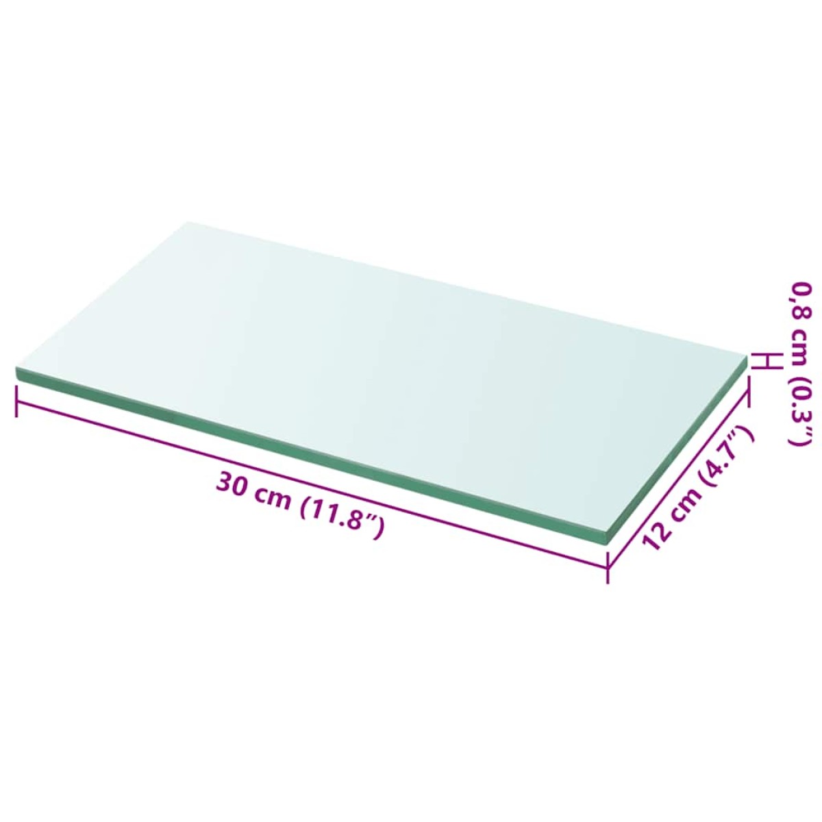 vidaXL Ράφια Πάνελ 2 τεμ. Διάφανα 30 x 12 εκ. Γυάλινα