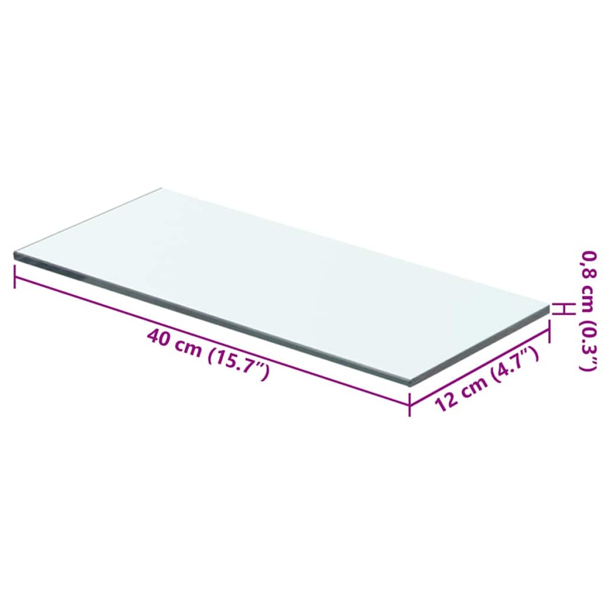 vidaXL Ράφια Πάνελ 2 τεμ. Διάφανα 40 x 12 εκ. Γυάλινα