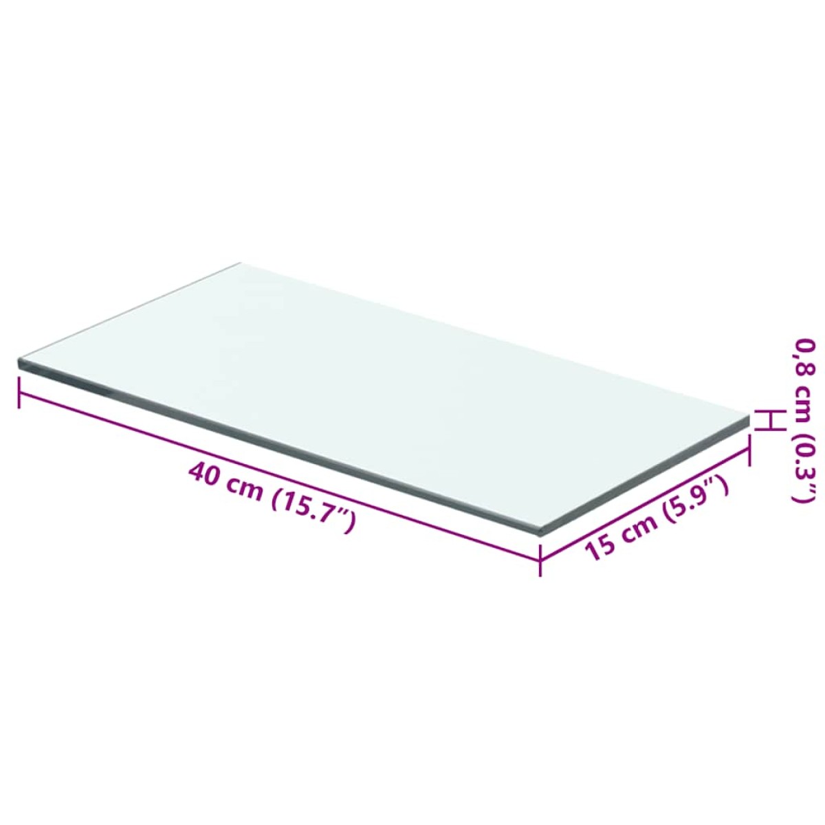 vidaXL Ράφια Πάνελ 2 τεμ. Διάφανα 40 x 15 εκ. Γυάλινα