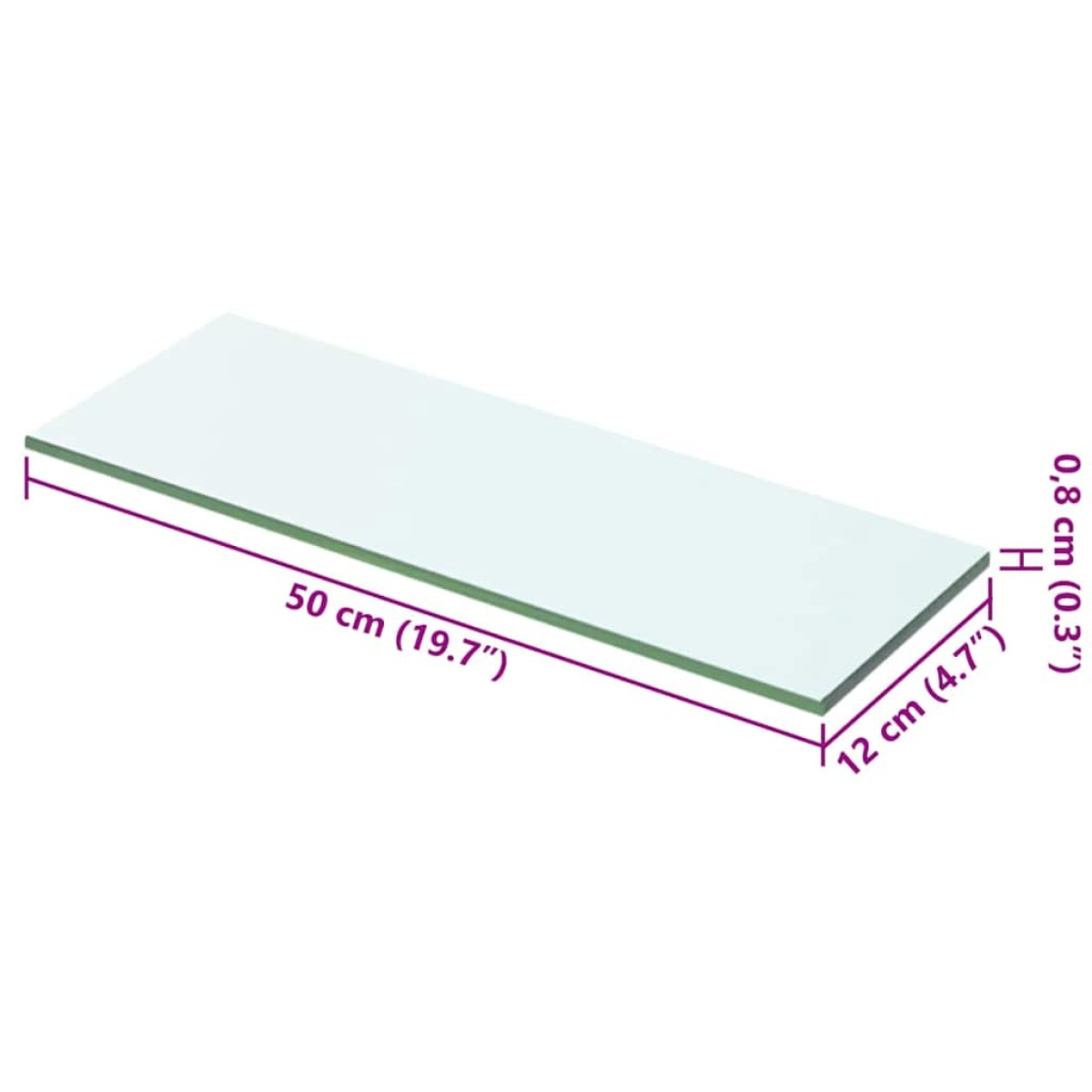 vidaXL Ράφια Πάνελ 2 τεμ. Διάφανα 50 x 12 εκ. Γυάλινα